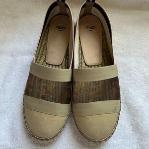 FENDI Women's Colibri Mesh FF Espadrille Flats